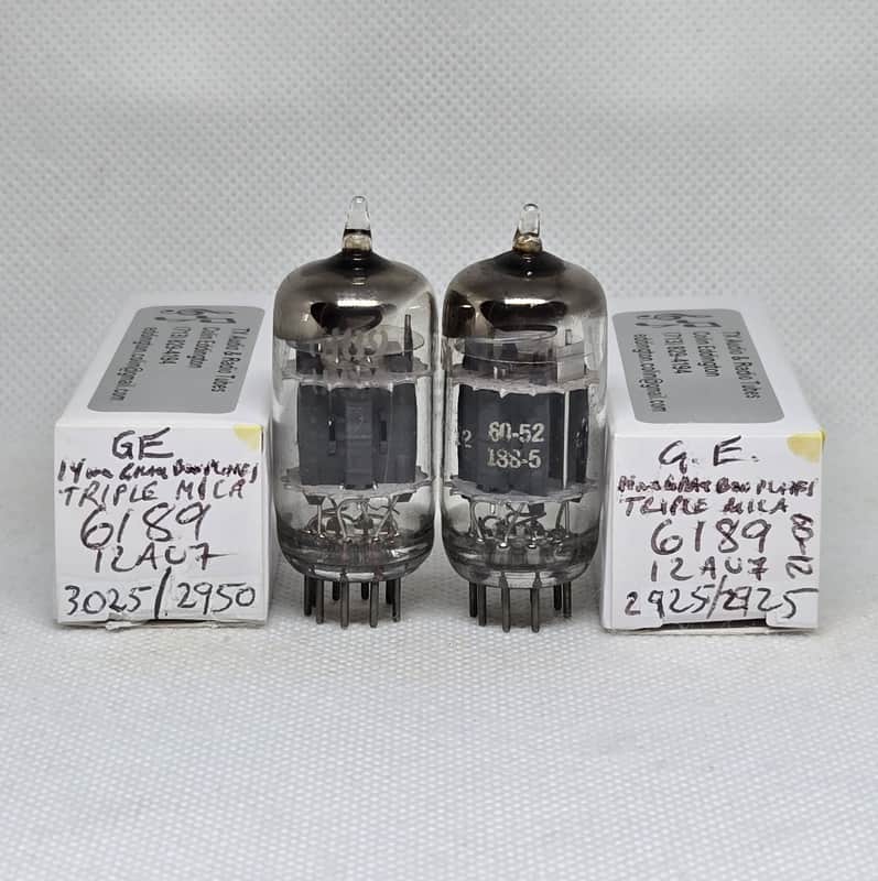 GE JAN 6189 Triple Mica Well Matched Pair (3.3%) NOS 12AU7 ECC82 image 1