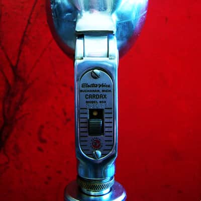 Vintage 1950's Electro-Voice 950 Cardax Crystal Microphone w Atlas DS-7 desk stand prop display # 6 image 4