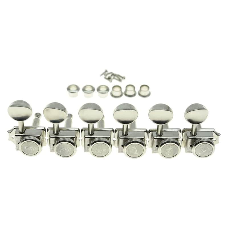 6 Inline Vintage Style Locking Tuners Guitar Tuning Keys Pegs Lock Guitar Machine Heads Fits Strat Tele Guitars Nickel image 1