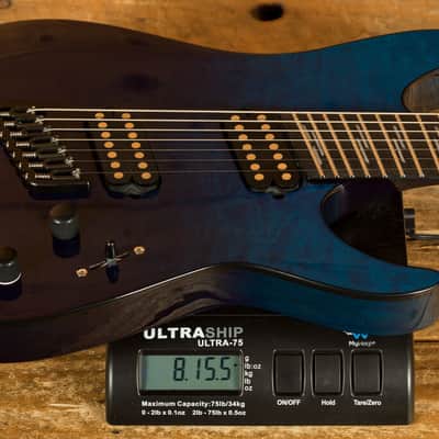Schecter Reaper-7 Elite MS - Ebony - Deep Ocean Blue - 7-String image 8