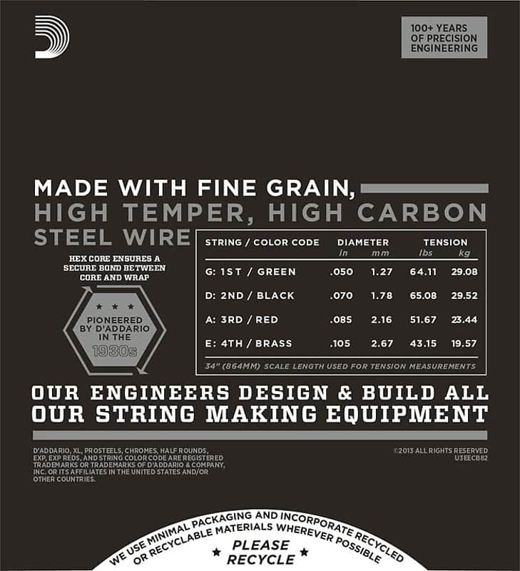 D'Addario ECB82 Chromes Long Scale Bass Guitar Strings, Medium Gauge image 2