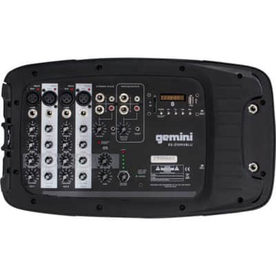 Gemini ES-210MXBLU-ST 600W 10" Portable PA System Pack with Powered Mixer, Speakers, Stands, Mic, and Cables (Pair) image 5