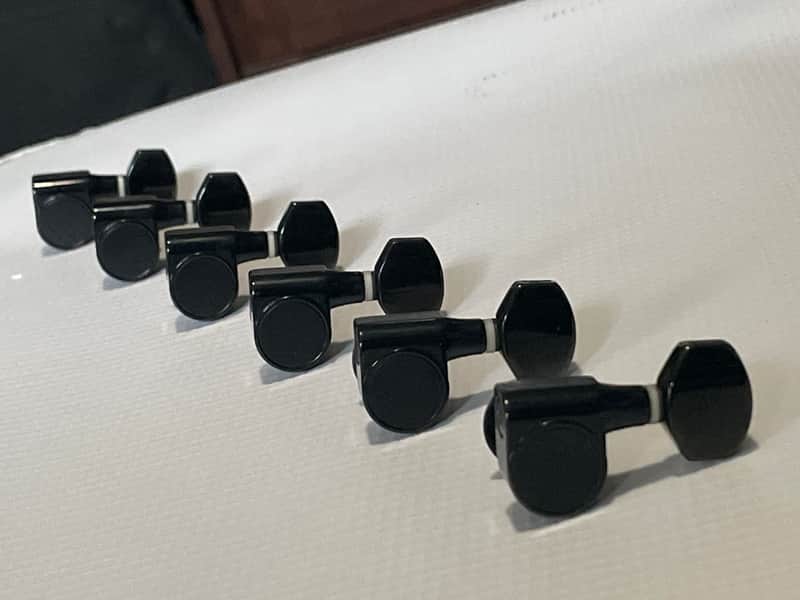 2000's Korean Era Ibanez RG & S Series Black Dual Pin Tuning Pegs Tuners 6 In LIne image 1