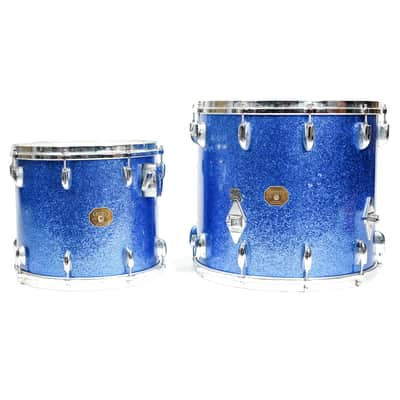 Gretsch Rack Tom Set (Blue Sparkle 70's Rack & Floor) 13x9 & 14x13 owned By J Mascis image 1