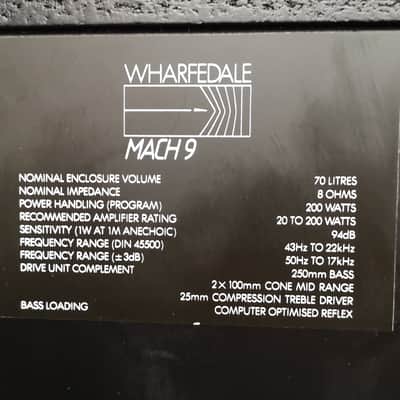 Wharfedale MACH 9 Floor Standing Vintage Speakers #1874 Sold Together As A Pair - Good Working Cond image 11