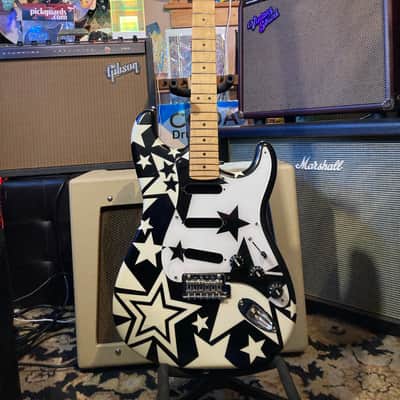 Fender Mighty Mite PROJECT Stratocaster Billy Corgan Vibes - Custom Black & White Stars 🌟 Design image 3