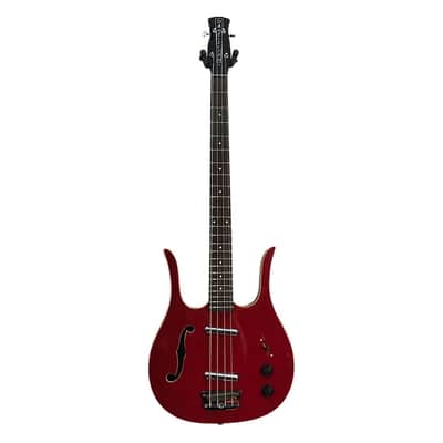 Danelectro '58 Longhorn Bass Guitar-Black with Red Binding *USA Small Business* image 3