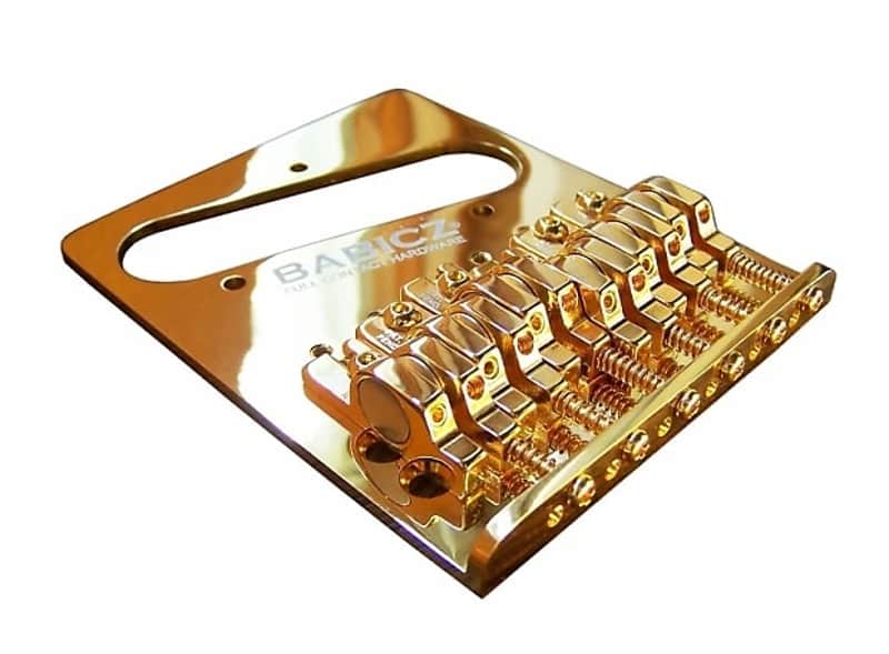 Babicz Full Contact Hardware ORIGINAL SERIES FCH6 TELE STYLE BRIDGE, 6 String, gold image 1