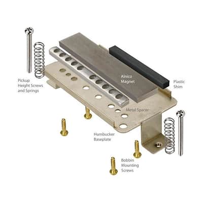 StewMac Build Your Own Humbucker Kit, with Alnico 5 Magnet and Black Bobbins image 3