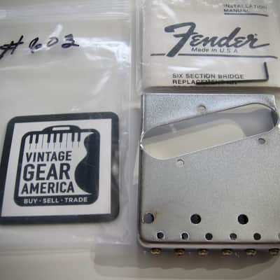 Fender Telecaster Bridge Adjustable Saddles Rare Authentic Vintage Guitar NOS Part Circa-1968-1979-Chrome image 4