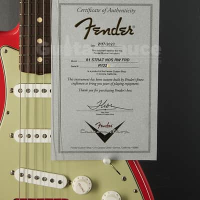 Fender  Custom Shop 61 Stratocaster NOS Rosewood 2023 - Fiesta red (COD 2104UG) image 12
