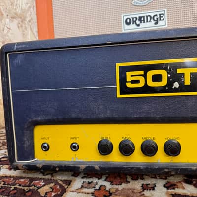 Vintage 1970s Carlsbro 50 Top Custom Colour Blue Guitar Valve Amplifier Head image 3
