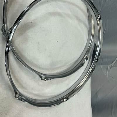 Ludwig 2 Steel 12"/6 lug Triple Flanged Hoops (10115T-HP-1165) 1977 - chrome image 8