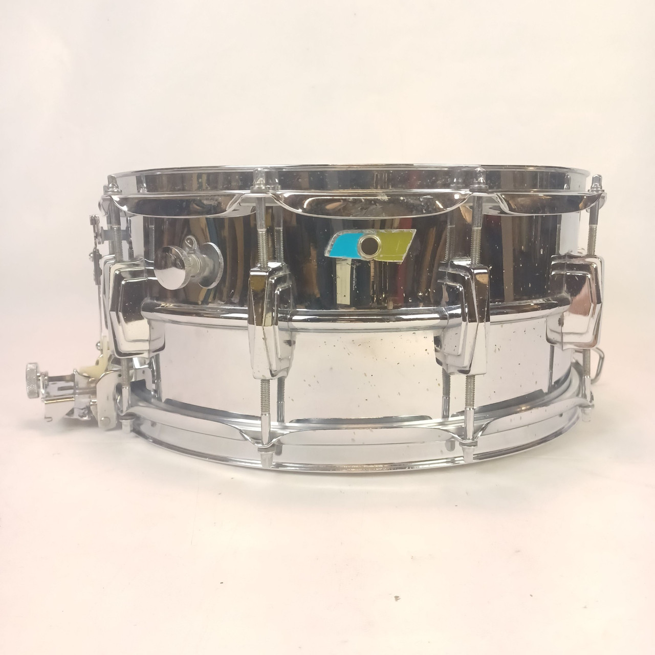 Ludwig 70s 6.5x14" Super-Sensitive #411 Snare Drum Blue/Olive Badge USA Chrome* — main photograph
