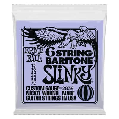 Ernie Ball 6-String Baritone Nickel Wound Electric Guitar Strings 13-72 Gauge