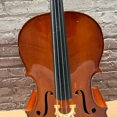 Palatino VC-450 1/2 Size Handcrafted Cello w/ Gig Bag – Repaired Cracks – Used Good image 5