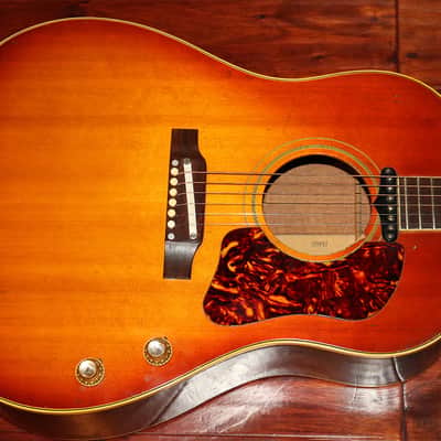 1966 Gibson J-160E, Iced Tea Sunburst image 3