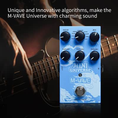 M-VAVE Mini Universe Pro Guitar Reverb Pedal - 9 Digital Effects (Room/Hall/Plate/Spring/Shimmer/Cloud/Bloom/Swell/Lo-Fi), True Bypass, Dual Power, Compact Metal Housing for Electric Guitar & Bass image 3