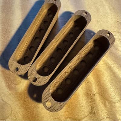 Guilford Black Walnut Single Coil Pickup Covers - Set of 3 - fits Fender USA 53mm poles image 2