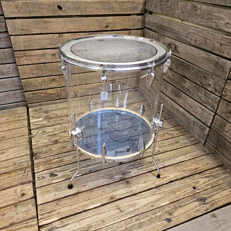 Floor Tom Drum 18" Vintage Zickos Clear Acrylic USED! RKZCK220726 image 1