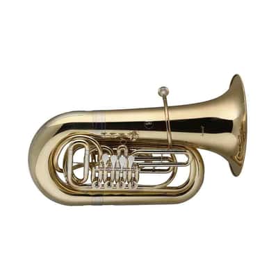 Stagg LV-BT5705 BBb Tuba 4 Rotary Valves w/Soft Case On Wheels & Mouthpiece Silver Plated image 2