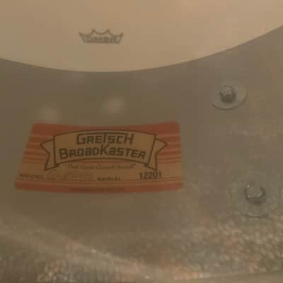 Gretsch USA Broadkaster 5x14 Snare Drum - 60s White Marine image 8