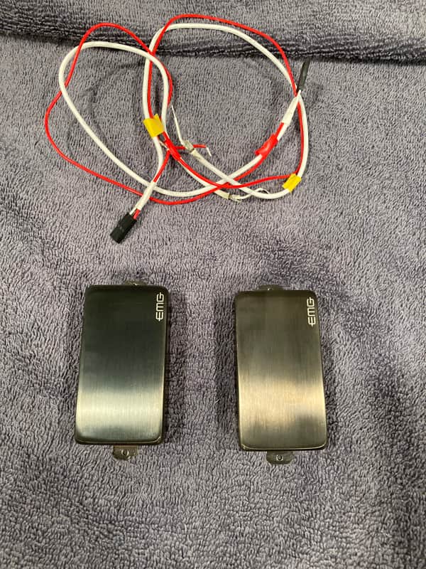 EMG 81 / 60 brushed black chrome Active Humbucker Set | Reverb