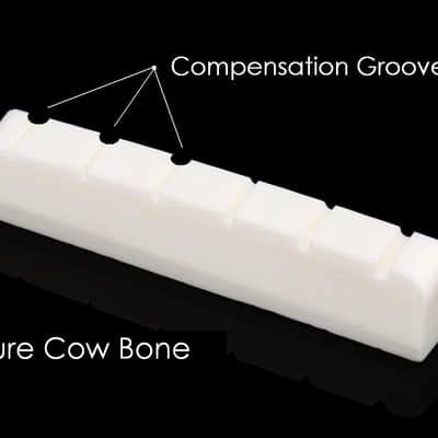 AxeMasters 1 3/4" COMPENSATED Bone Slotted Nut handmade for EPIPHONE Guitar - Tuning Issues? image 1