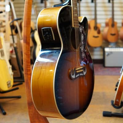 Epiphone EJ-200SCE Acoustic-Electric Guitar 2019 Vintage Sunburst w/Epiphone Hard Case image 2