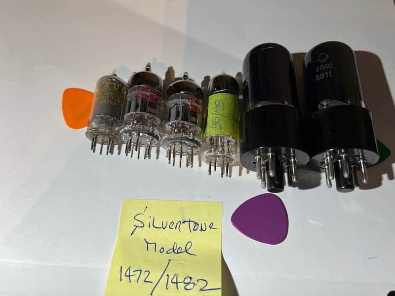 Silvertone Amp model 1471/1482 ; tubes package set of 6 . image 1