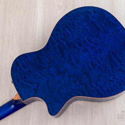 2023 Taylor Custom Grand Auditorium Acoustic Electric Guitar Trans Blue w/ Lutz Spruce + Quilted Maple image 18