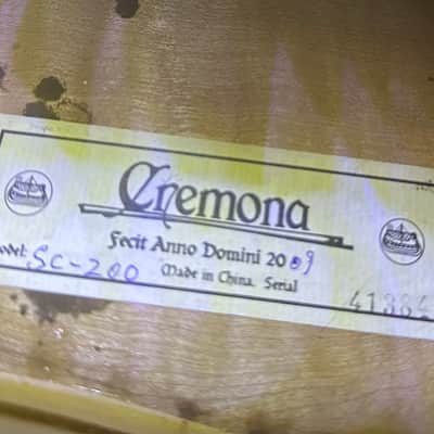 Cremona SC-200 4/4 Cello 2009 w/ Geared Pegs, Belgian Bridge & Case image 7