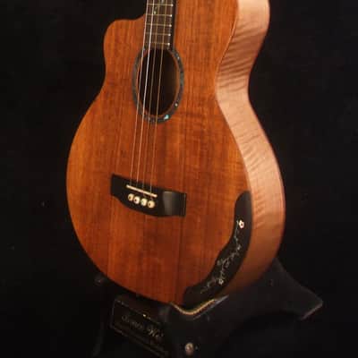 Handcrafted Left-handed 4 String Tenor Guitar, Solid Hawaiian Koa, Acacia ARCH-BACK Cutaway , Vine Inlay, Soft-bag, Bruce Wei TG-2055 image 6