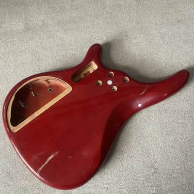 Red 5 String Bass Guitar Basswood Body DIY Project image 10