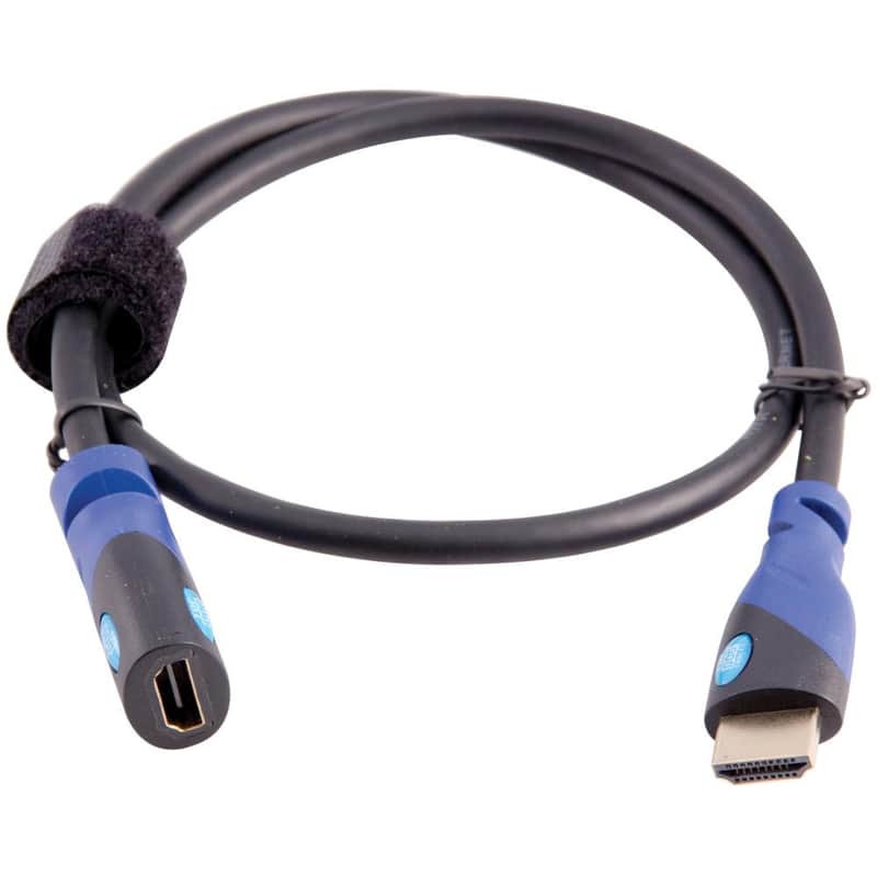 Top Dog Cables - TD-06EBLBK2 - Premium Gold 2 ft High Speed HDMI Extension Cable Male to Female - 3D HD Gaming Systems PC DVD TV Blu Ray image 1