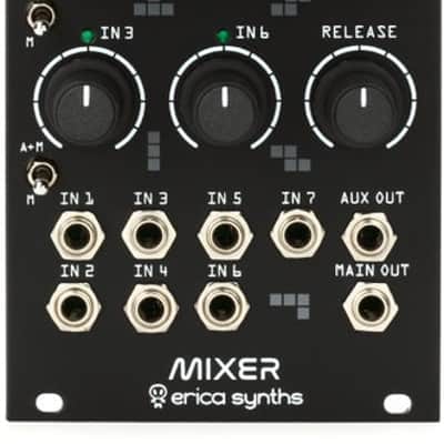 Erica Synths Drum Mixer Seven Input Mixer Eurorack Module with Vactrol Compressor and Assignable Aux Send image 2
