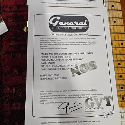 2023 General Vintage Tone 54/56 Doublecut Two Tone Sunburst image 13