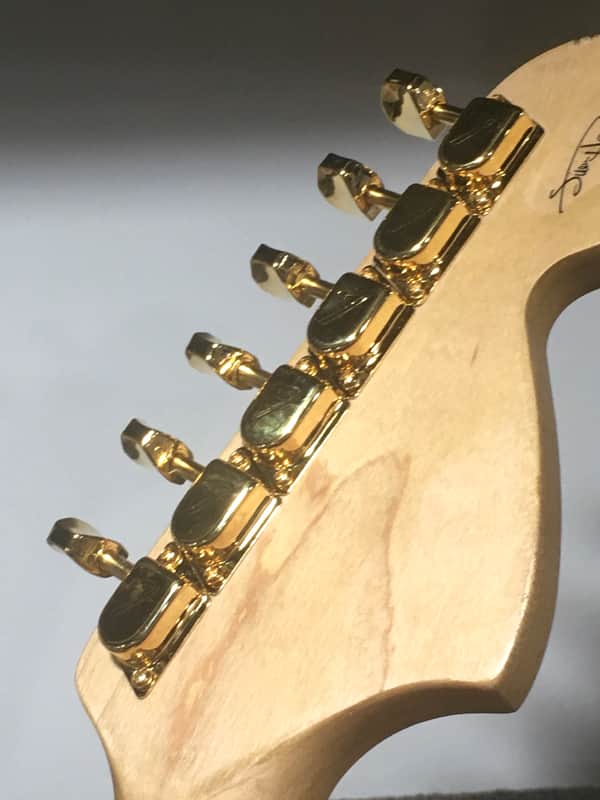 Lefty Fender Fullerton 1978-1982 Reissue Chrome Vintage GOLD Left F Tuners Relic image 1