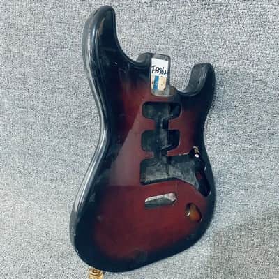 Red Flame Maple Top Strat Style Guitar Body, Project Grade image 3