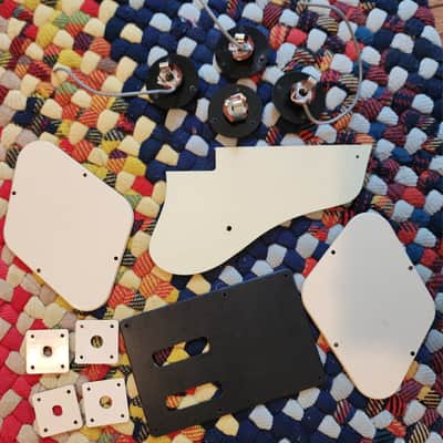 Epiphone Repairman Special - 12 pieces - Cream Black Back Plates Input Jacks Pickguard Floyd Rose Jackson ESP image 6