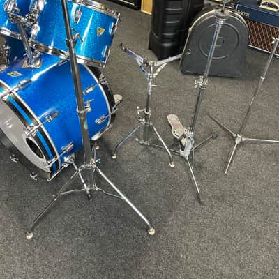 Vintage Ludwig Blue Sparkle 1970s Drum Set 22/16/13/12/8/6 w/ Atlas Stands and Extras #2555 image 3