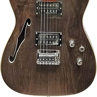 6 string Solid Top-Semi Hollow Body Electric Guitar, Natural image 1