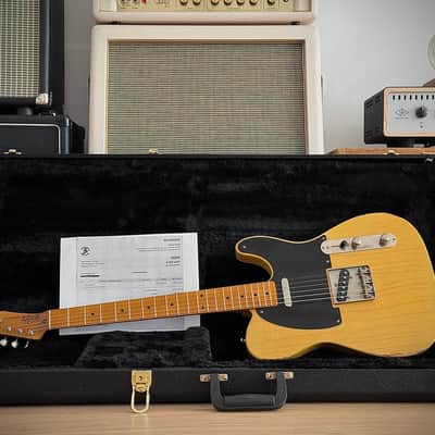 Whitfill T Custom Shop Boutique Relic Telecaster Lightweight Swamp Ash Blackguard, 3,06kg, 10" Radius uvm. 2021 - Aged Butterscotch Relic image 8