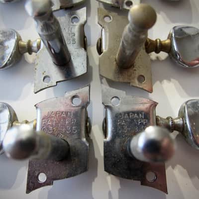 Teisco Del Rey Tuning Machines Three on a Side Authentic Vintage Part Circa 1954-1964 Chrome image 8