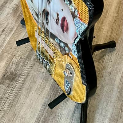 4-String Bass Guitar - Black & Gold Sparkle image 5