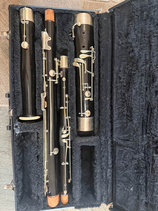 Wood Bassoon, with case,  M. J. Kalashen brand, New York image 1