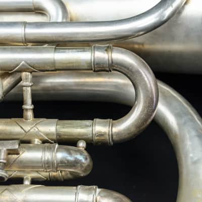 Vintage 1910-1920s J.W. York & Sons Baritone Euphonium with Hardcase image 10