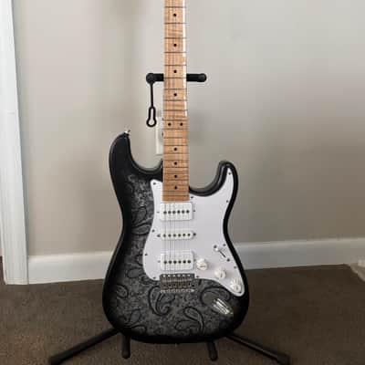 Partscaster Stratocaster 2022 - Paisley Style Matte Black on Silver image 2