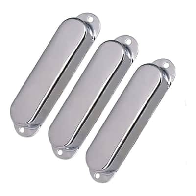 Stratocaster Metal Single Coil Pickup Covers (No Holes) - Chrome 3 Pcs image 3