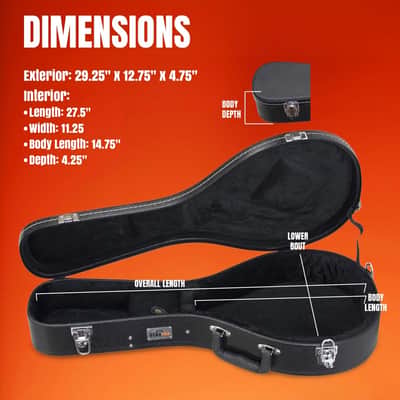A-Style Mandolin Hard Case | Plush Lined, Locking Protection image 3